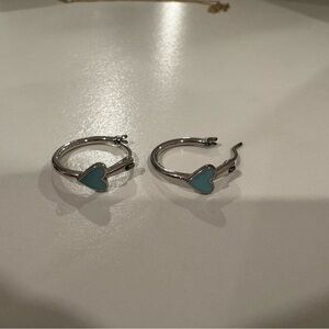 Sterling Silver Heart Hoop Earrings